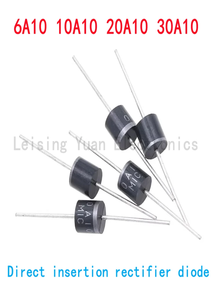 10PCS 6A10 10A10 20A10 30A10 6A/10A/20A/30A1200V direct insertion rectifier diode high-power charging diode