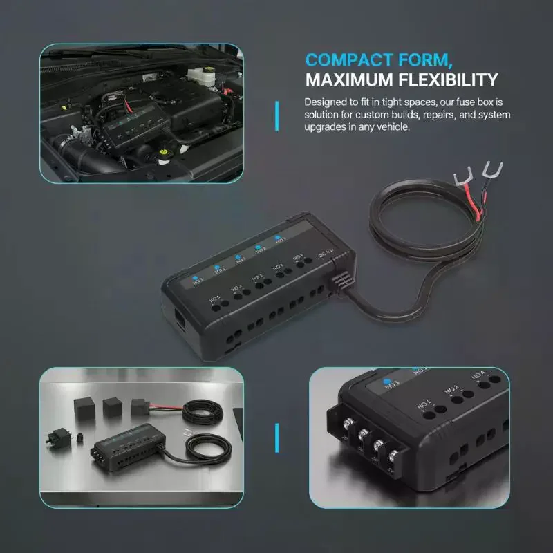 12V Universal Car Fuse Block Holder 5 Circuits Protection Corrosion Resistant for Automotive Camper UTV Accessories