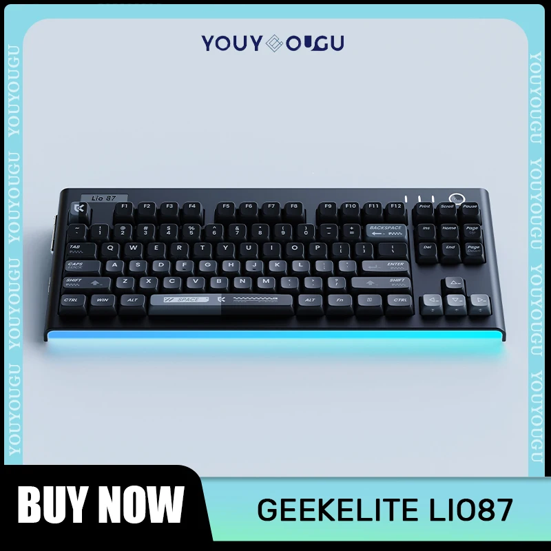 

Geekelite Lio87 Keyboards 3 Mode Usb/2.4g/Bluetooth Wireless Gaming Keyboards Hot-Swap Rgb Backlit Hifi Usb Hub Custom Keyboards