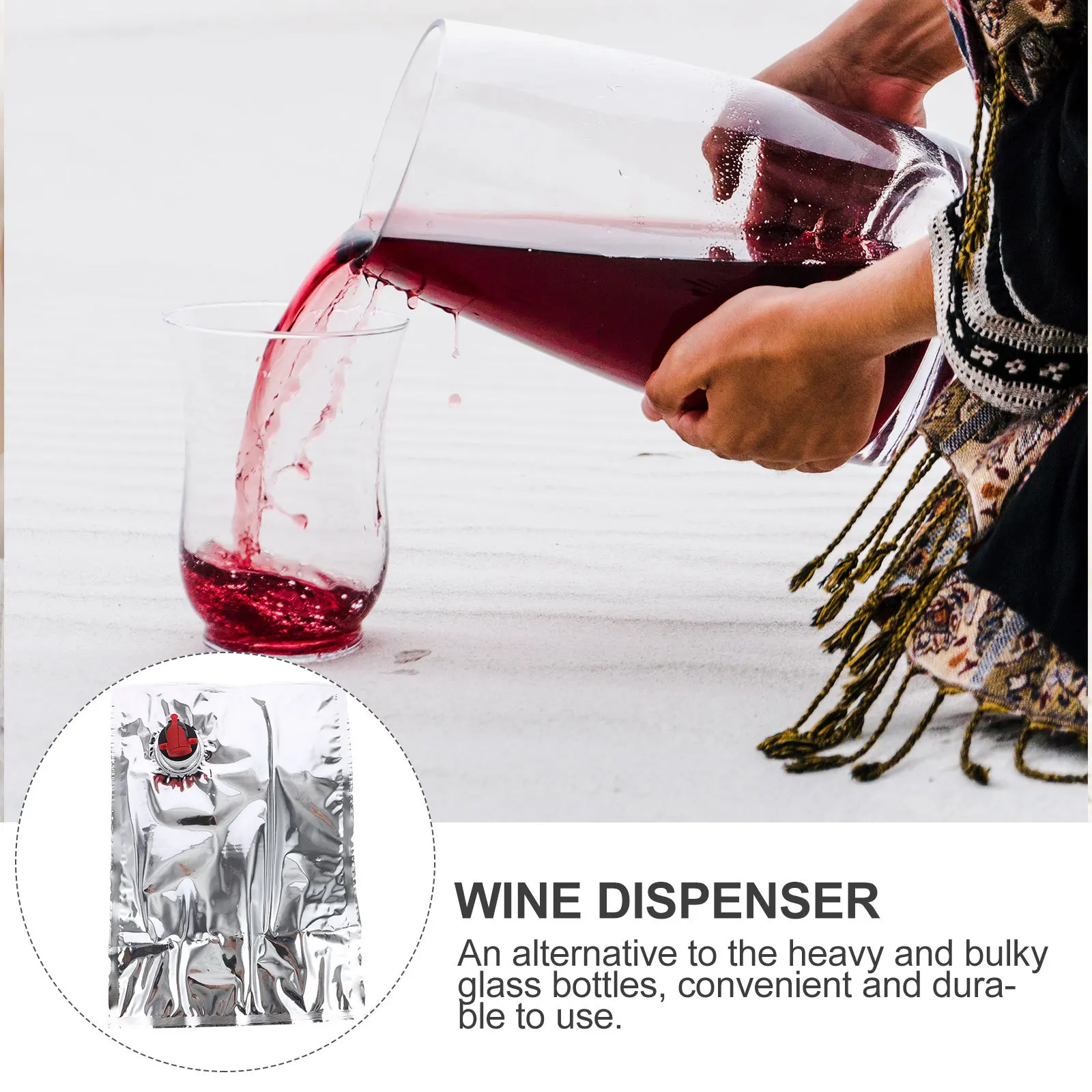 

Butterflies Tap Wine Bag 3L 10pcs Aluminum Foil Reusable Dispenser for Red Wine Beer Juice Storage Carry Liquid Holder