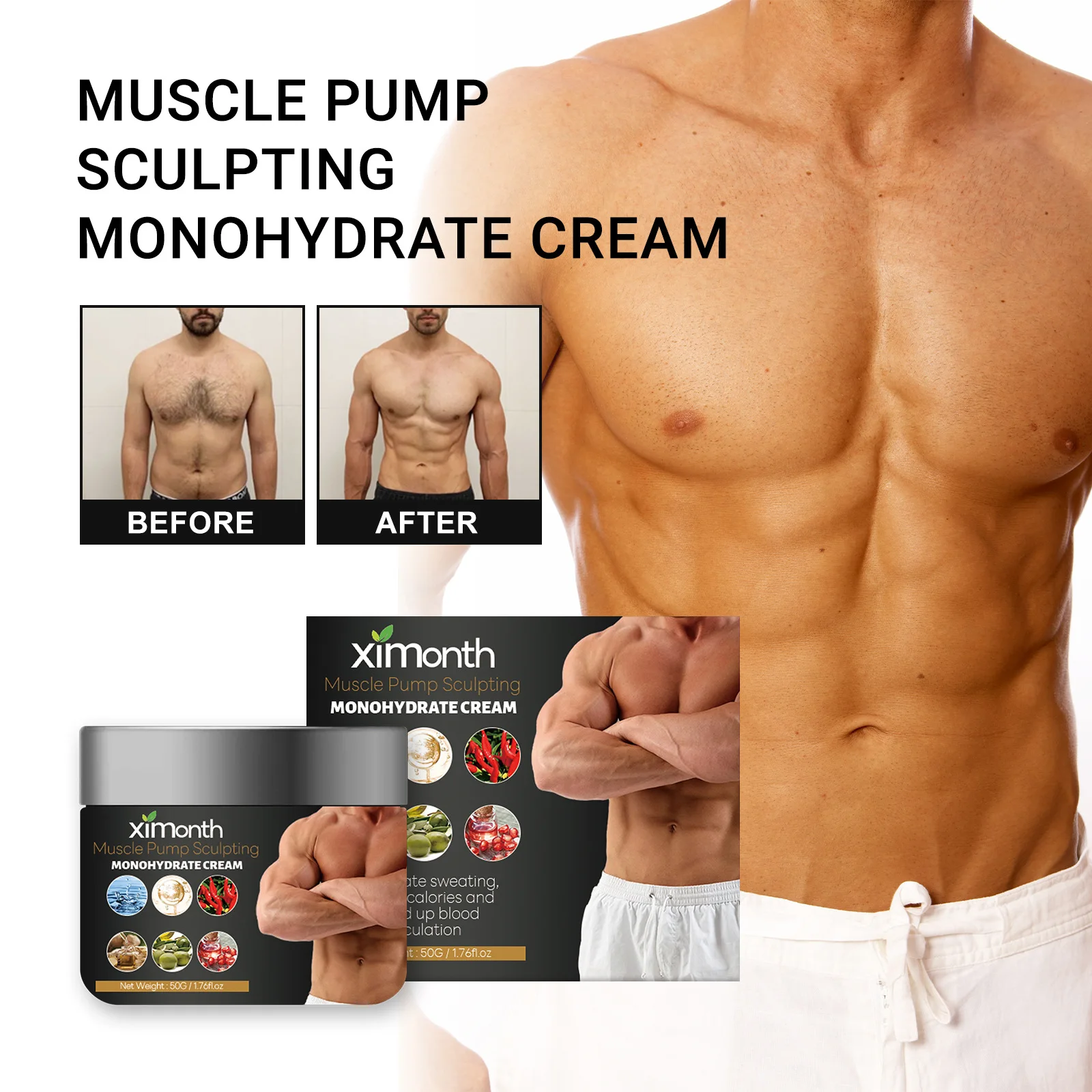 Man Breast Firm Massage Cream Belly Gynecomastia Tightening Cellulite Reduction Body Sculpting Abdomen Muscle Strengthen Cream