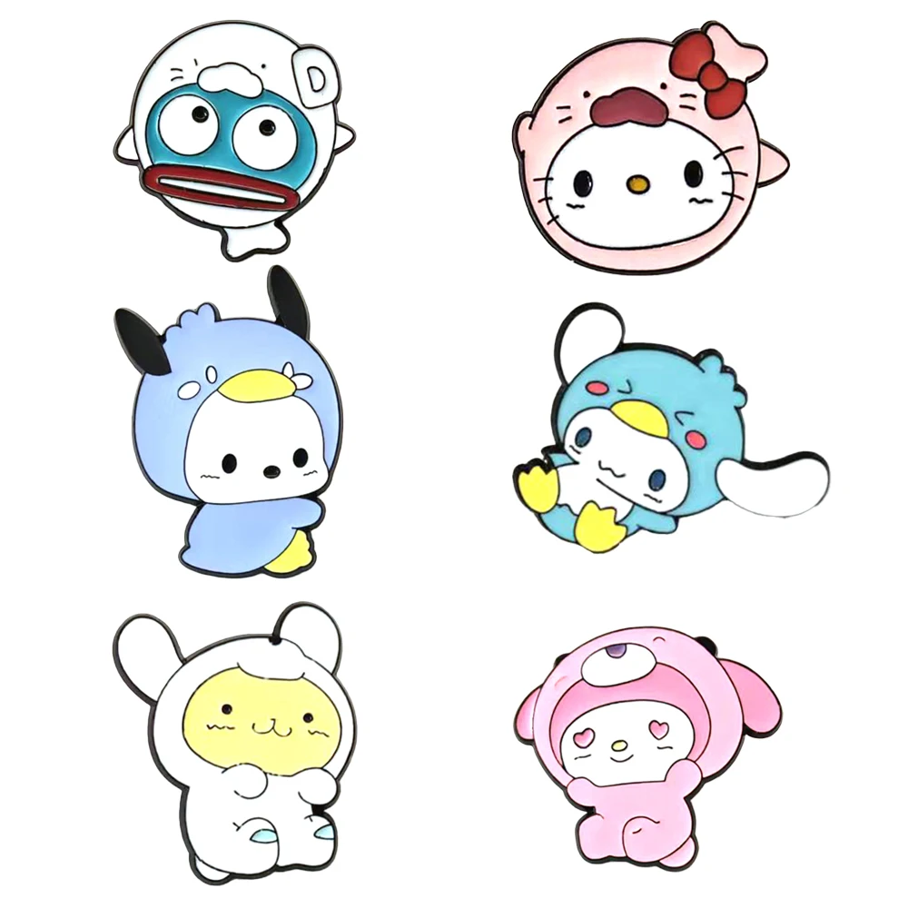 

Cartoon Sanrio Hello Kitty Pins for Backpack Anime Lapel Badges Cute Brooches Fashion Jewelry Accessories Birthday Present