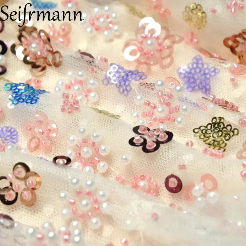 Seifrmann 2026 printemps femmes nouvelle mode col en v à manches longues clou perlé taille cintrée à volants bord robe