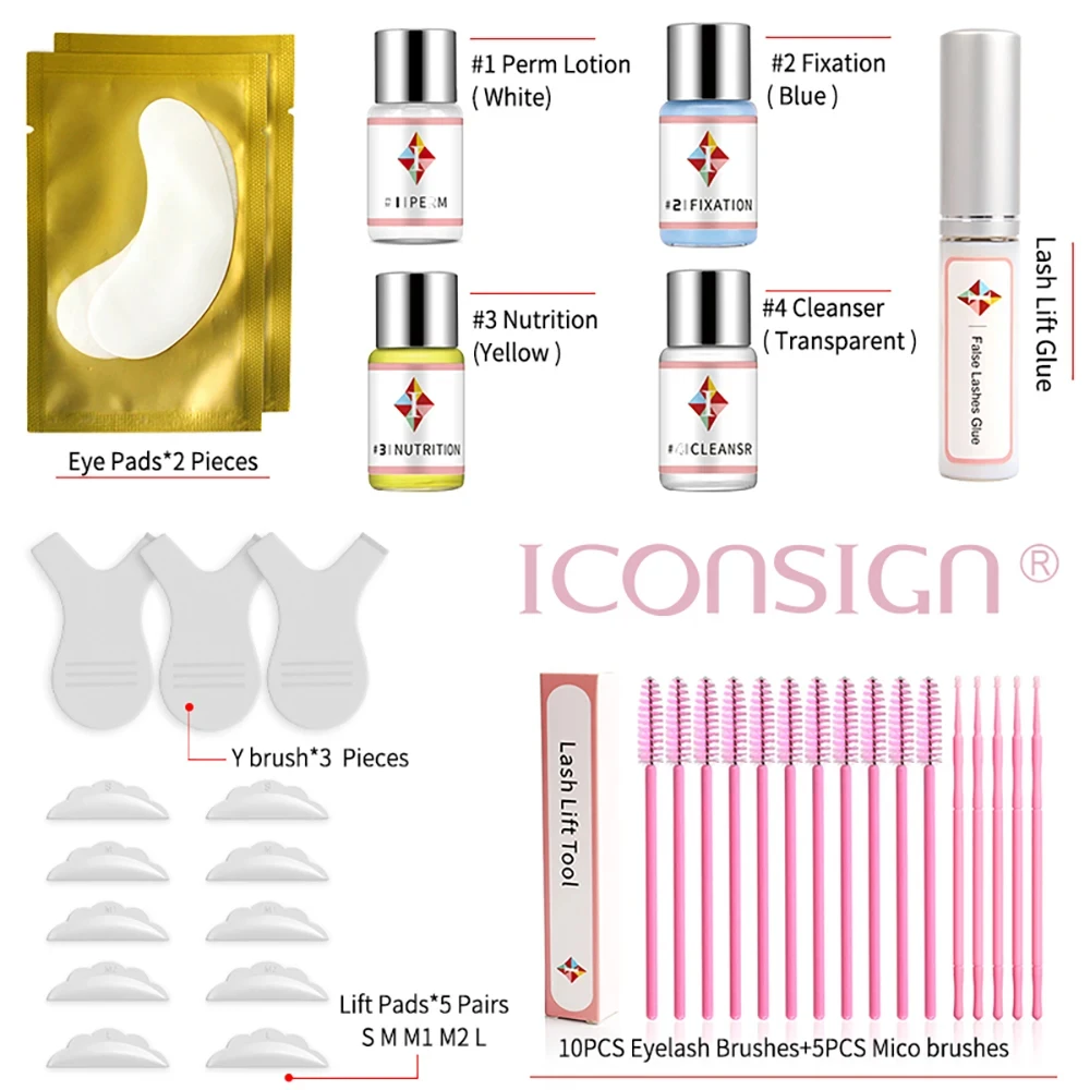 ICONSIGN Lash Lift Kit Lifting ciglia durata 6-8 settimane Lash Perm Eyelash Enhancer strumenti per il trucco regalo perfetto per le donne