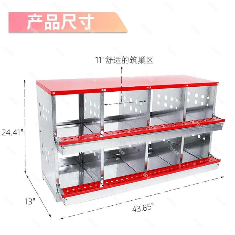 Poultry Egg Laying Cage Metal Nesting Box Automatic Manure Cleaning Durable Galvanized Chicken Duck Goose Coop