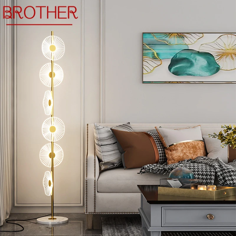 

BROTHER Nordic Floor Lamp Modern Art Family Iiving Room Bedroom Creativity Atmosphere LED Decorative Standing Light