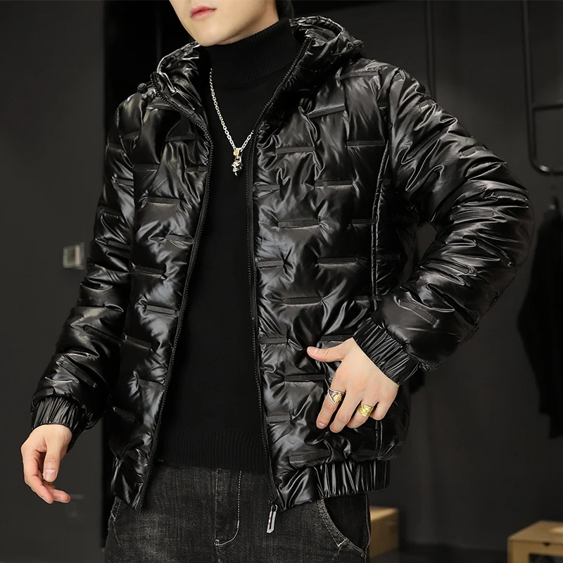 Abbigliamento invernale da uomo in cotone caldo con cappuccio Parka antivento ispessito da esterno per uomo Moda casual di alta qualità streetwear maschile