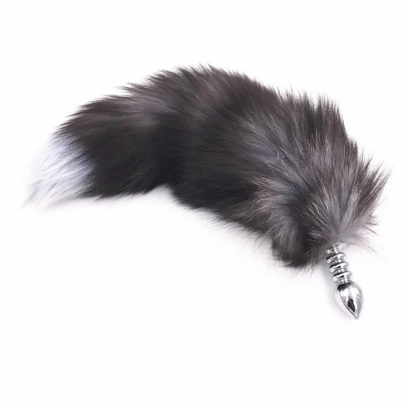 Classical Detachable Fake Fox Tail with Multiple Experiences Metal Butt Plug for Couple Adult Sex Toys