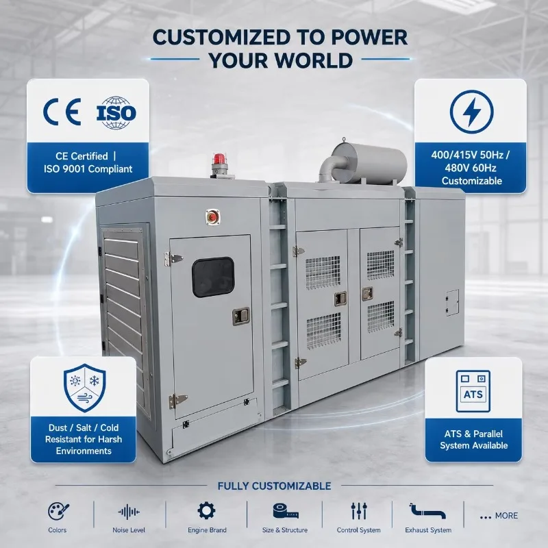 Customized 120kW Natural Gas Generator With CANBUS Automatic Start System Remote/Auto Start IP67 For Data Centers CE Certified