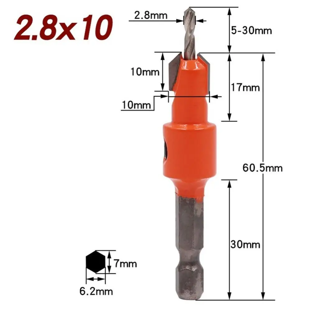 Drilling Tools Wood Metal Hole Cutter Hole Opener Drill Bit Countersink Drill Bit Woodworking Hex Shank