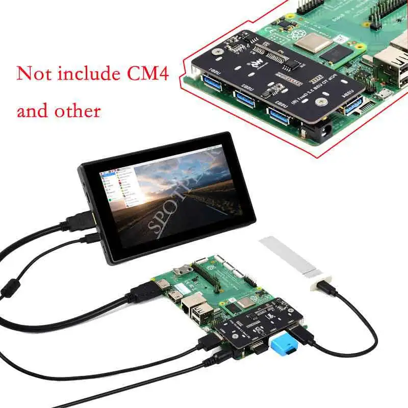 Raspberry Pi Compute Module 4 CM4 IO Board PCIe TO USB 3.2 Gen1 Adapter 4x HS USB