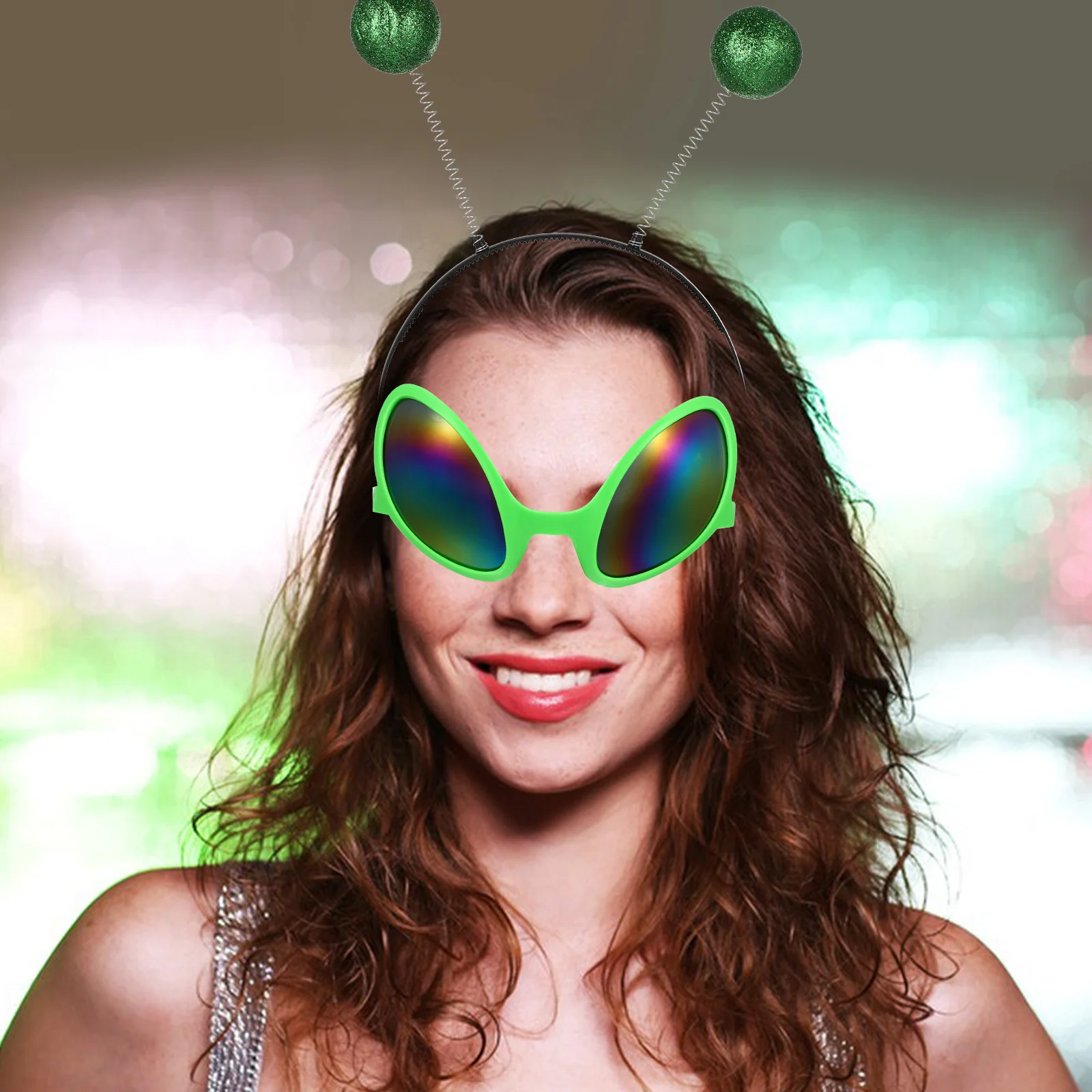 

2pcs Saucer Man Glasses Headband Party Festival Wear Lightweight Costume Accessory Fashion Hair Band Funny Glasses Cosplay