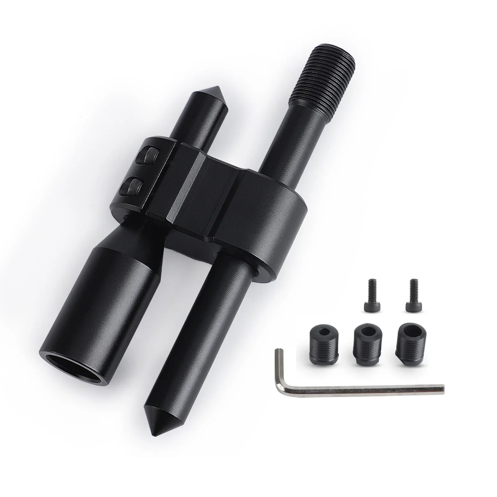 Picture 6: Universal Extension Adjustable Extender Gear Shifter With Three Adapters 8MM 10MM 12MM Car H Type Aluminum Gear Shift Knob
