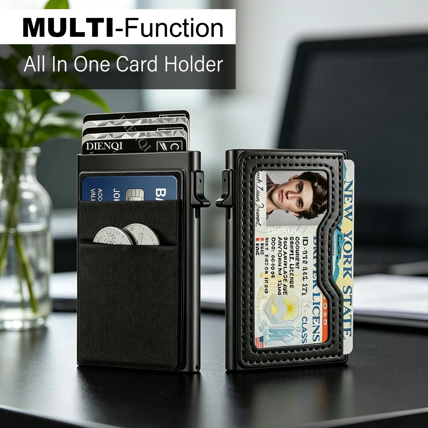 Minimalist Business Card Holder Men Women RFID Pop Up Aluminum ID Bank Credit Wallet Slim Metal Visit Card Case Bureau Organizer
