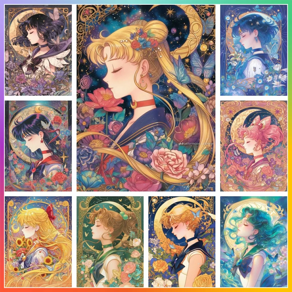 Sailor Moon Beauty Youth Warrior Girls 5D DIY Art Diamond Painting Cross Stitch Set Pattern Mosaic Embroidery Home Decor New Kid