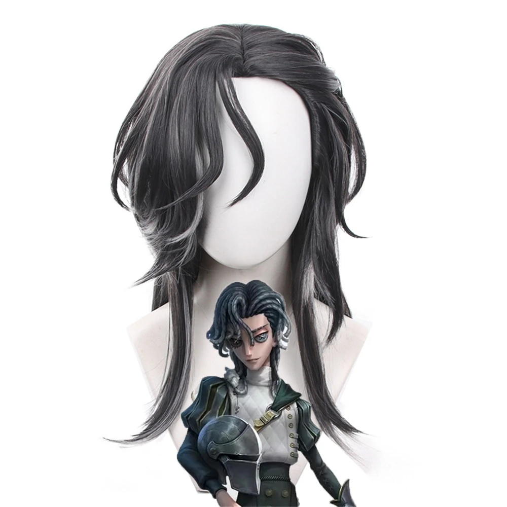 

Identity V Knight Richard Sterling Косплей Парик 60 см Длинный Черный Серый Рыцарь Richard Sterling Косплей Вечеринка Хэллоуин Парик + Парик Ca
