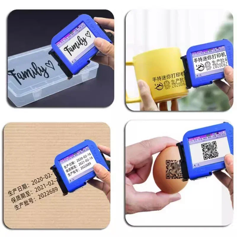 PC11Plus 12.7/25.4mm Mini Portable Printer QR Bar Batch Code Date Number Logo Expiry Date Handheld Inkjet Printer Label