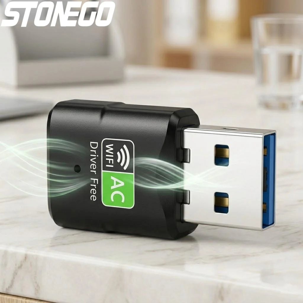

USB-адаптер Wi-Fi AC600, двухдиапазонный беспроводной сетевой адаптер для ПК, настольных компьютеров и ноутбуков, совместимый с Windows 11 и 10