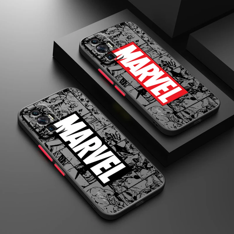 

Avengers Cool Comics For POCO M6 F5 F4 X5 X4 X3 NFC X2 M5S M4 M2 C55 C51 GT Pro 5G Frosted Translucent Phone Case