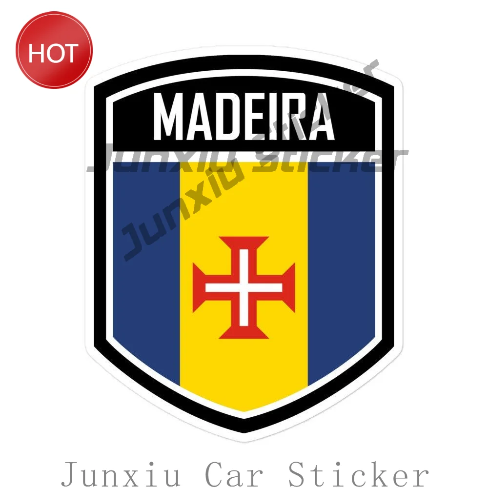 Madeira Portugal Flag Emblem Car Sticker Waterproof Vinyl Decorative Decal For Bumper And Laptop Vehicle Decoration