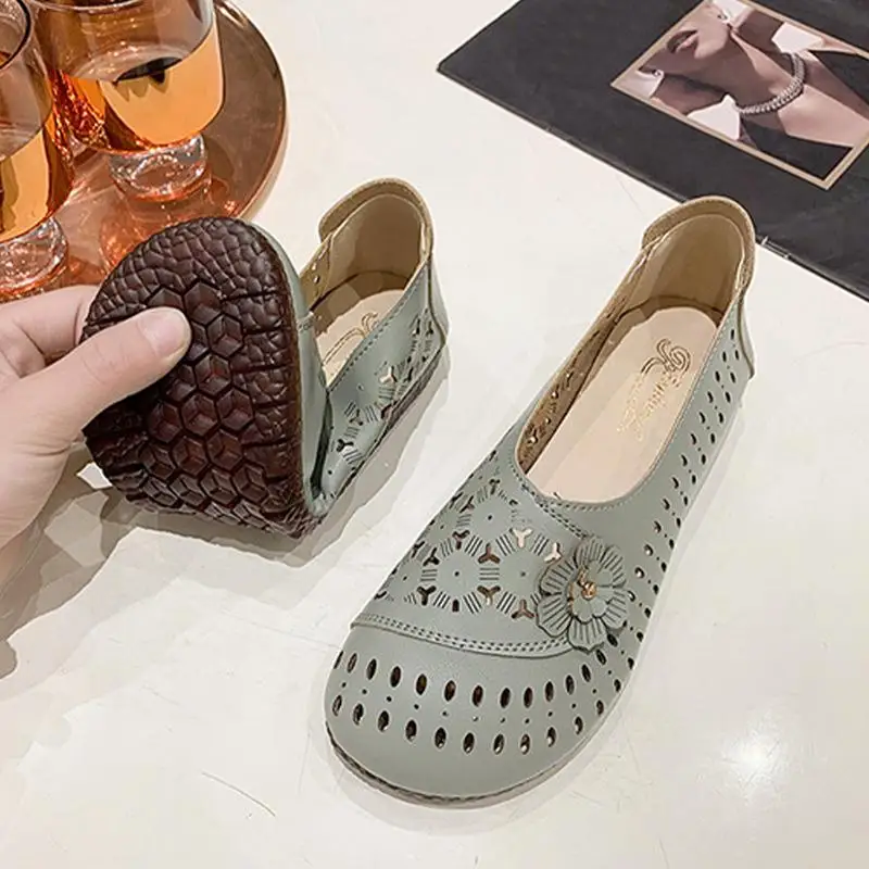 Soft Leather Loafers Casual Fashion Flats Breathable Shoes Slip-on Leisure Walk Shoes Soft-Soled PU Leather Orthopedic Loafers