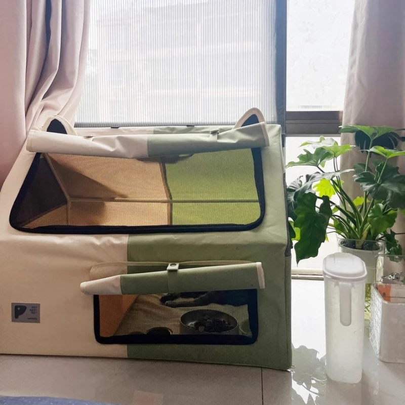 

Enclosed Cat Maternity Ward Secure Pet Delivery House for Breeding Puppy Birth Nest Breathable Design Comfortable Kitten Beds