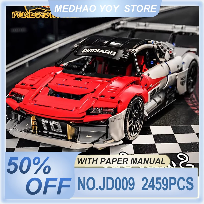 

Striking JD-009 1:10 Technical Sports Racing Vehicle Hypercar Model Building Block Brick Assembly Puzzle Toys Christmas Gift Kid