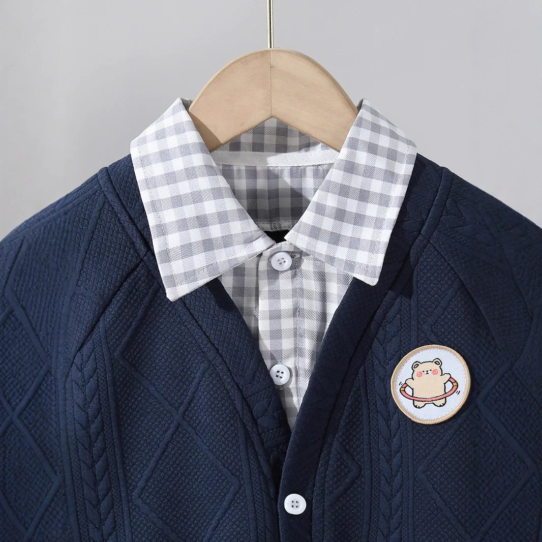 Toddler Boys Polo Sweatershirts Kids Tops Long Sleeve Jacket Fall Spring Children's Clothes