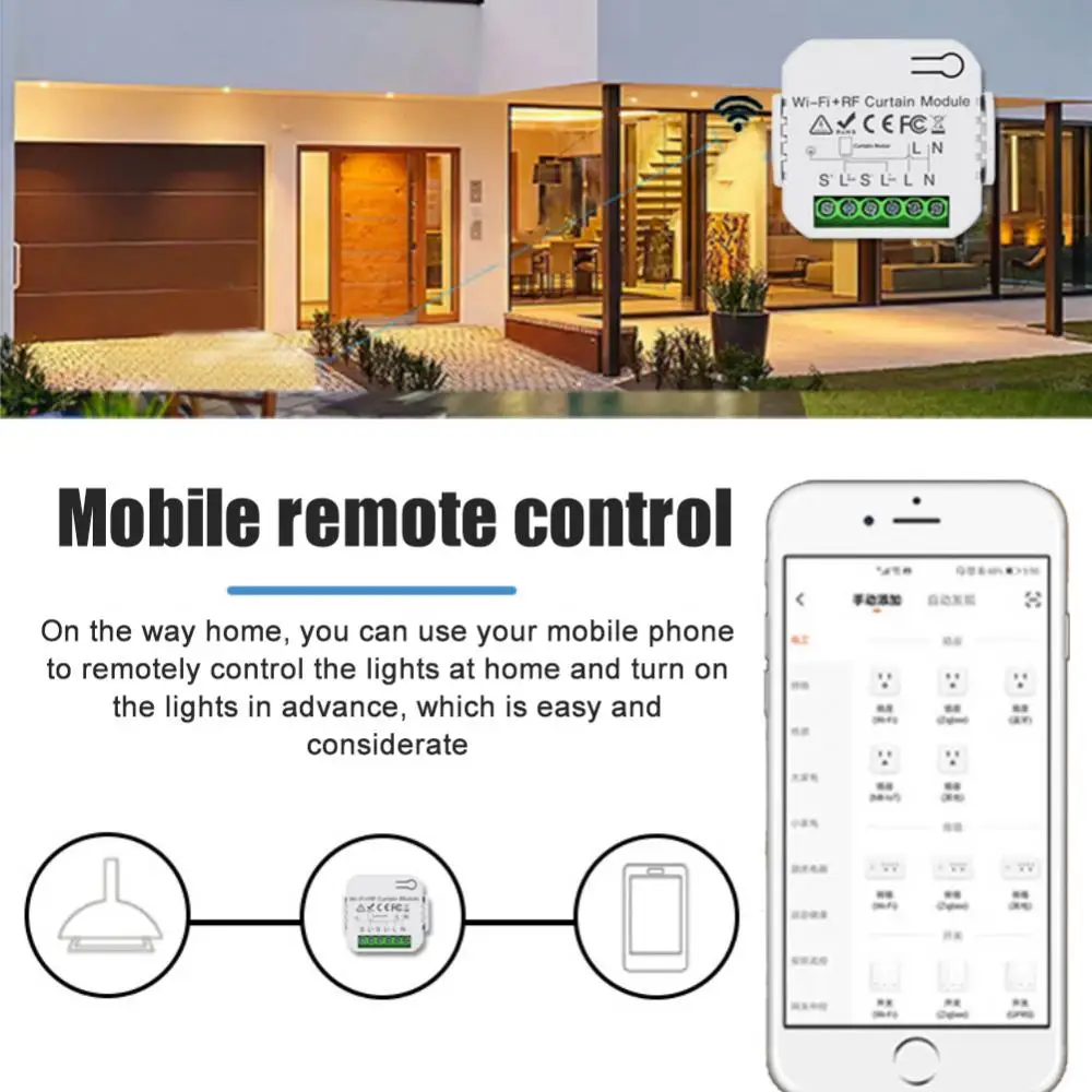 Tuya WiFi RF modulo tenda tende avvolgibile motore elettrico Smart Curtain Switch funziona con Alexa Google Home Smart Home