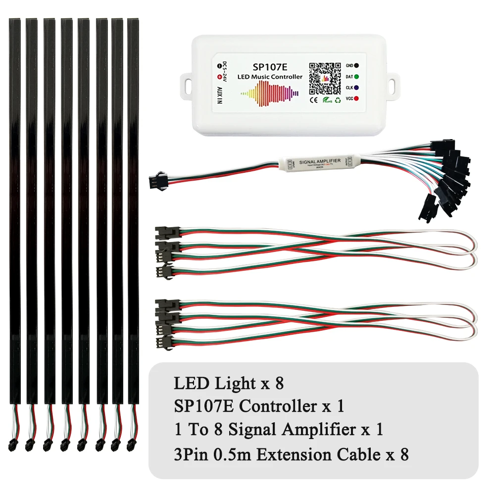 الموسيقى إيقاع مصباح ليد بار عدة DC5V RGB 60 المصابيح/م SP107E وحدة تحكم بلوتوث التحكم الصوتي الطيف الصوتي مزامنة اللون تغيير