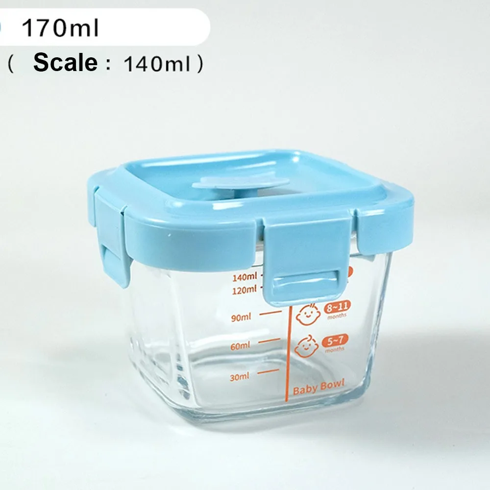 

Модная коробка для хранения продуктов 170 мл, стеклянная микроволновая печь, безопасная стеклянная чашка для еды, банка для хранения замороженных продуктов Little Ones