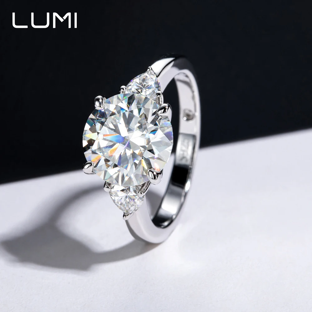 

New Style Luxury 4karat VVS1 Moissanite S925 Silver Ring Sparkling Fine Jewelry Party Anniversary Birthday Present