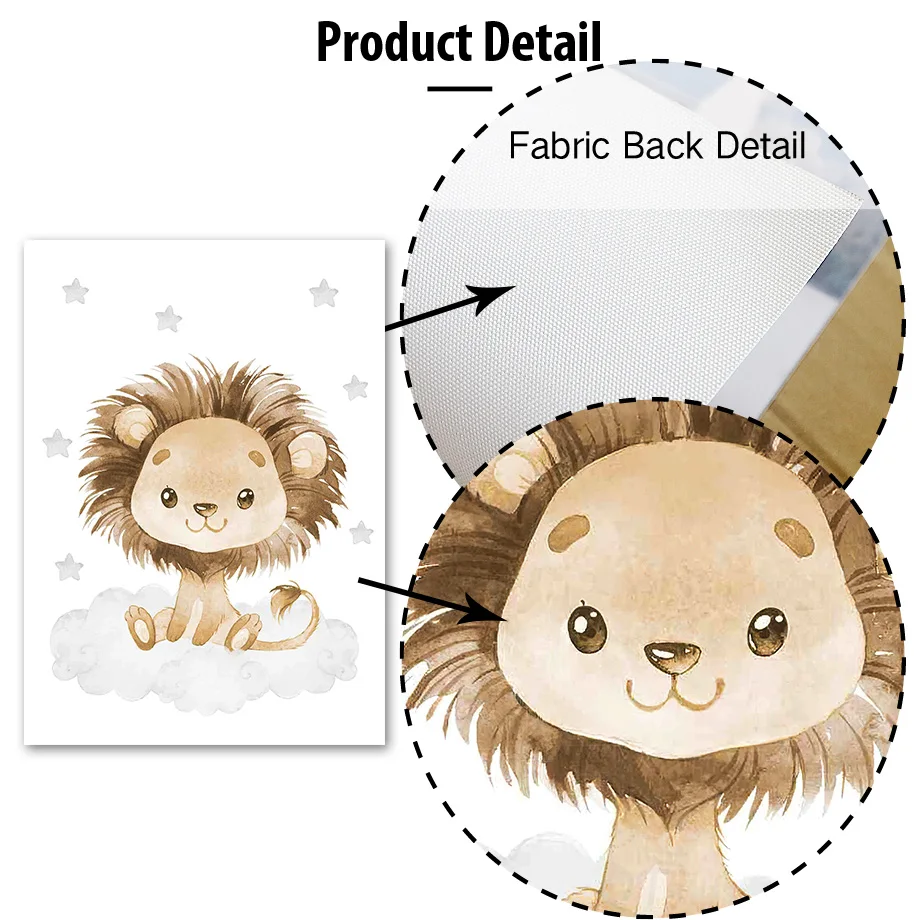 Elephant Giraffe Lion Custom Baby Name Nursery Wall Art Canvas Painting Nordic Posters And Prints Pictures Kids Room Home Decor