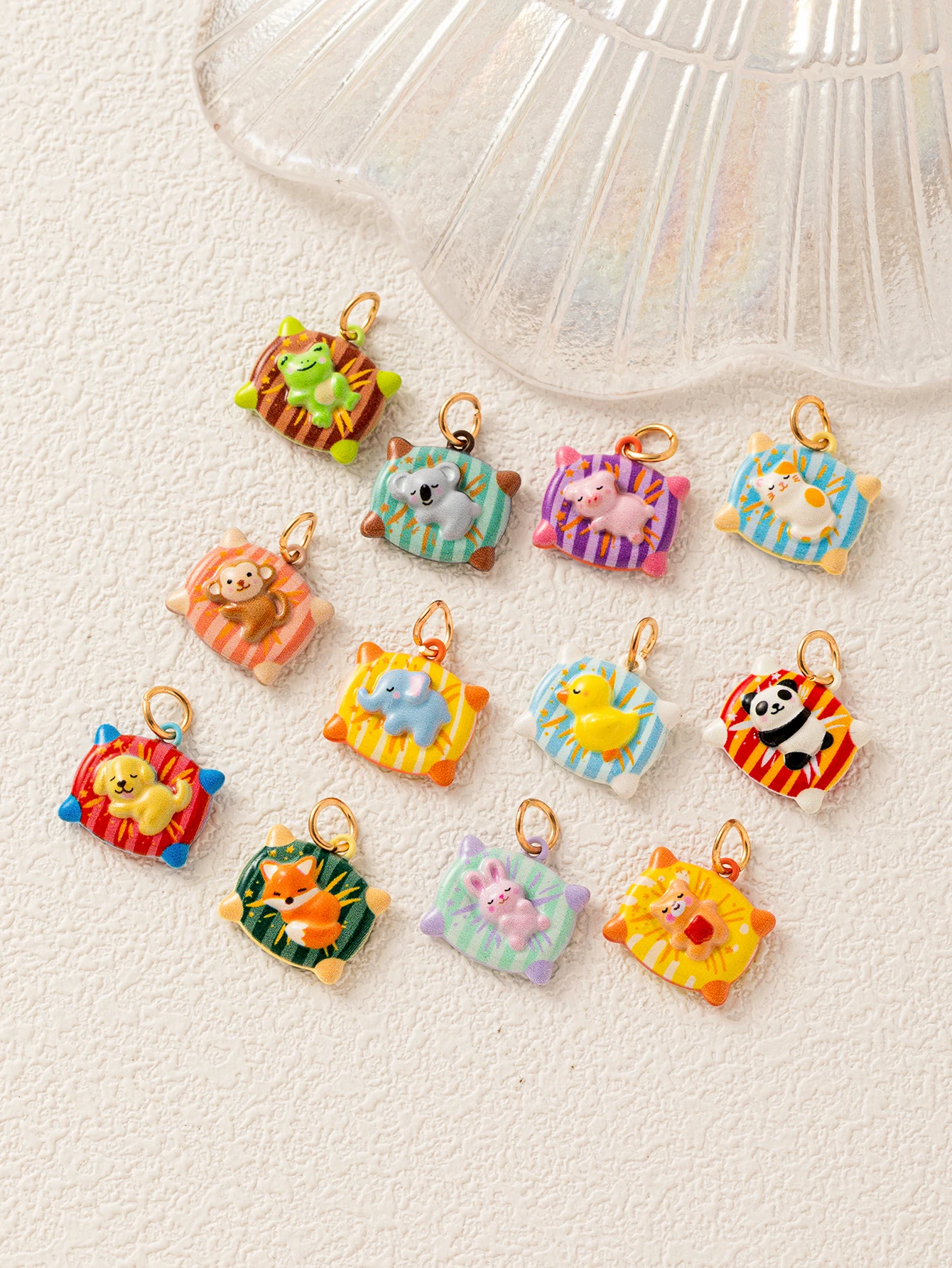 Ins Healing Einfache Beliebte Tier-Serie Kleiner Bär Frosch Hase Affe DIY Anhänger Charms für Schmuck – Detail 2