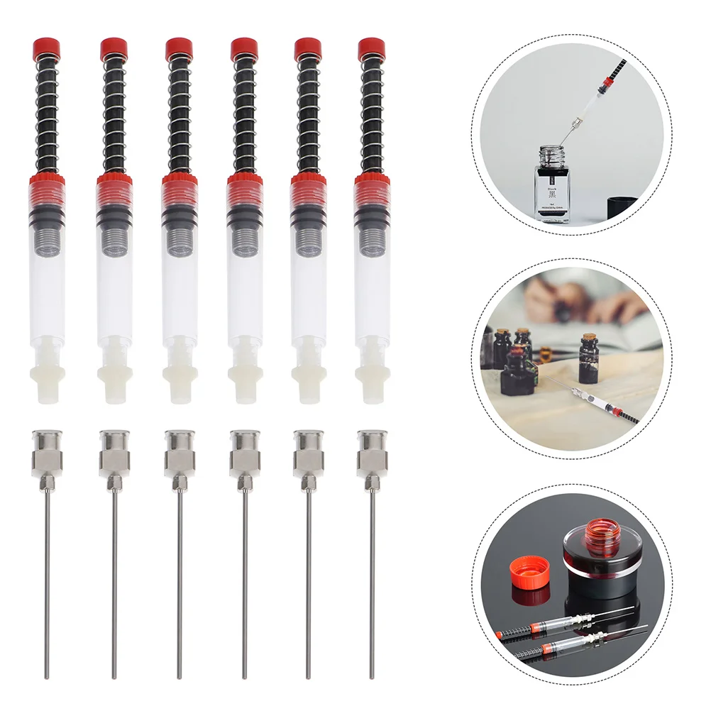 

6 Pcs Fountain Pen Blotter Ink Converter Set Device Stationery Supplies Spring Refill Absorption Plastic for Kit