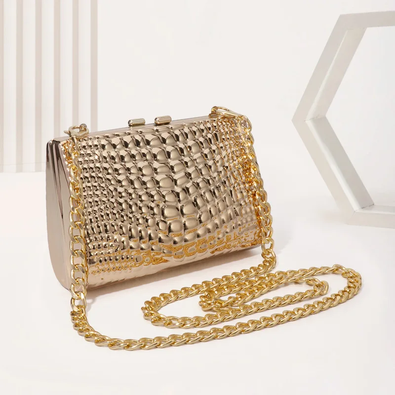 2024 Designer Bags Square Acrylic Snake Print Evening Clutch Bags Metal Chain Women\'s Shoulder Bags Party Wedding Handbag