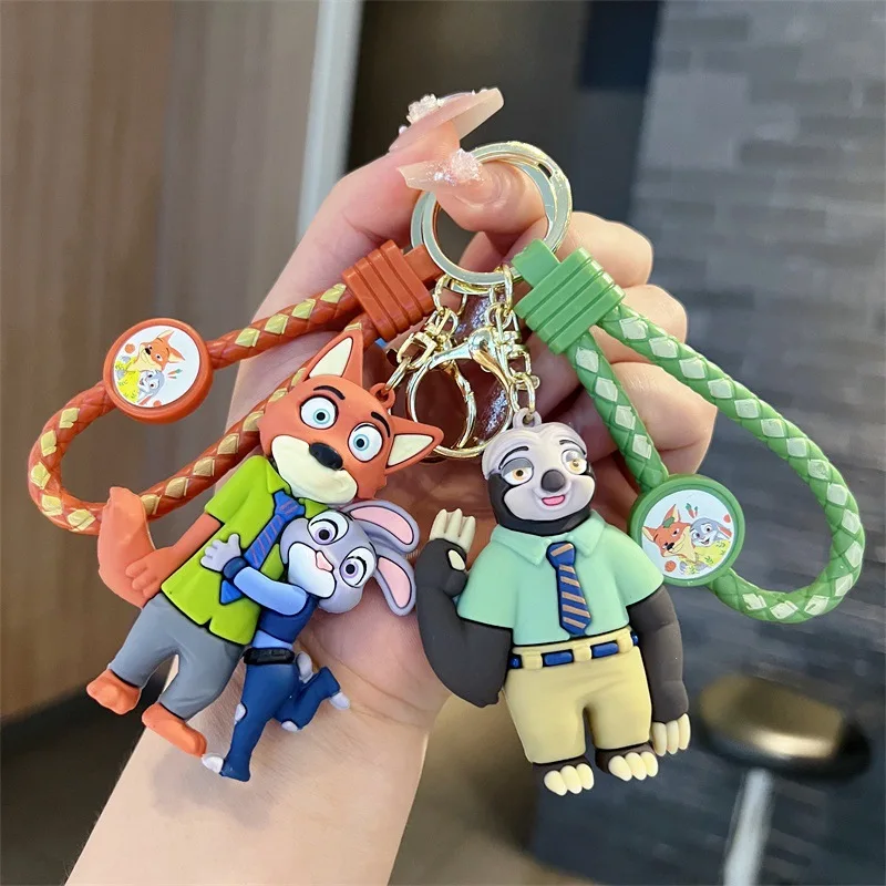 Creative cartoon crazy animal city keychain cute Judy rabbit Nick fox sloth key chain men and women gifts