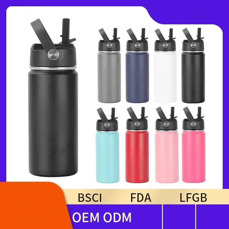 Customized 3 Lids Stainless Steel Vacuum Flask Water Bottle Insulated Sports