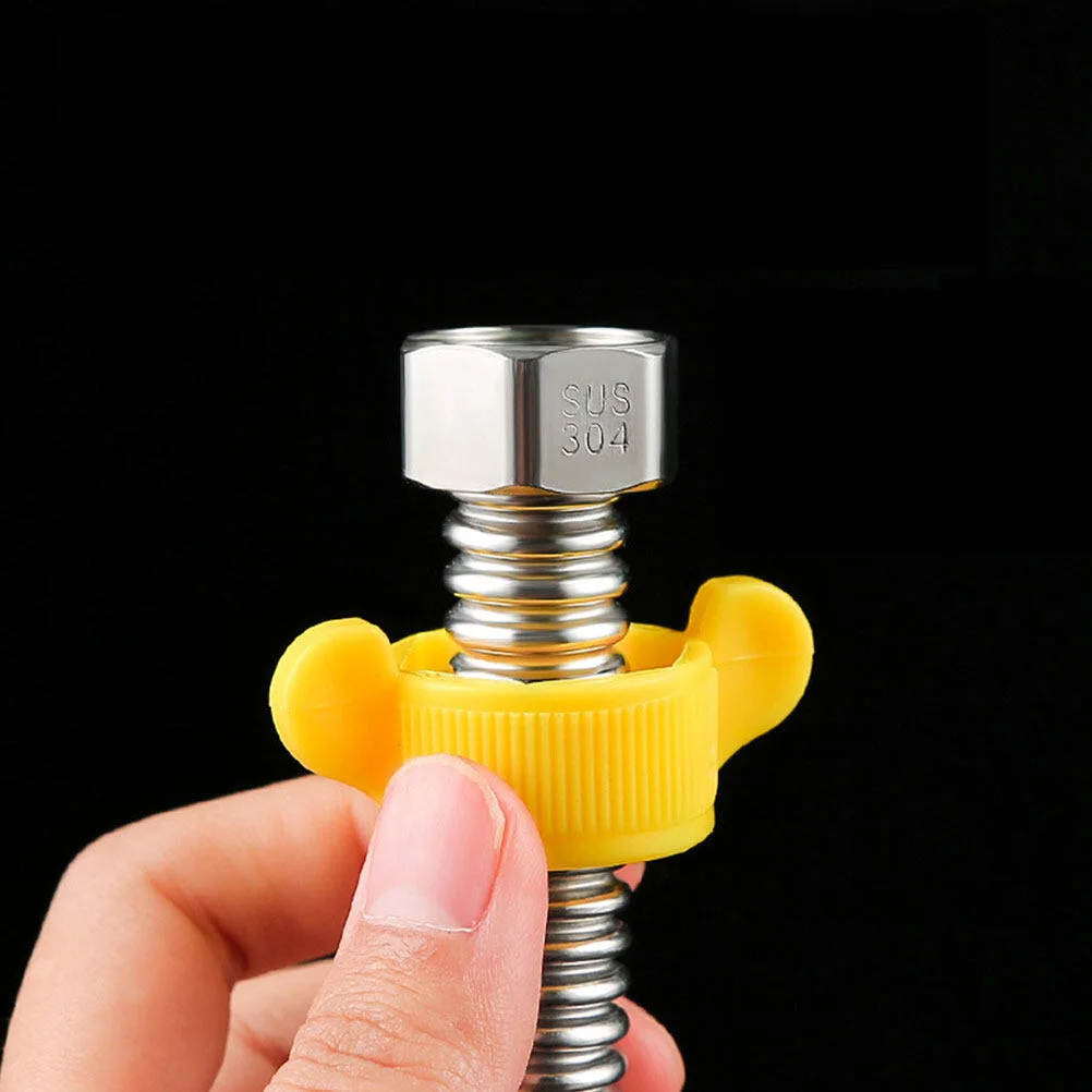 Manguera de fontanería de acero inoxidable 304 para lavabo, calentador de baño, tubería corrugada con llave, 2 piezas, 1/2"