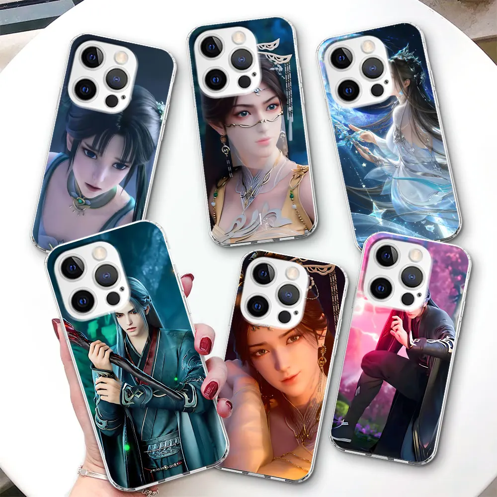 

Anime Jade Dynasty Case for Apple iPhone 11 15 Plus 13 12 Mini 7 8 X XS XR 14 Pro Max Transparent Soft Silicon Phone Cover Coque