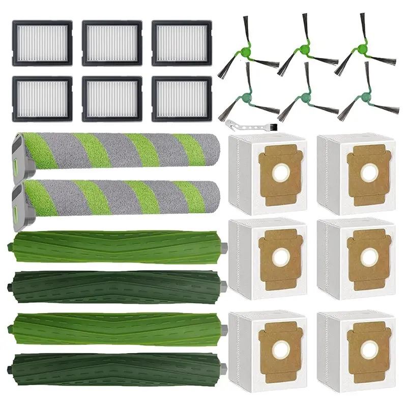 B51CNEW! Repl Parts For Irobot Roomba Max 705/706/705X Combo Vac 4 Main Brushes, 2 Mop, 6 Side Brushes 6 Filters, 6 Dust Bags