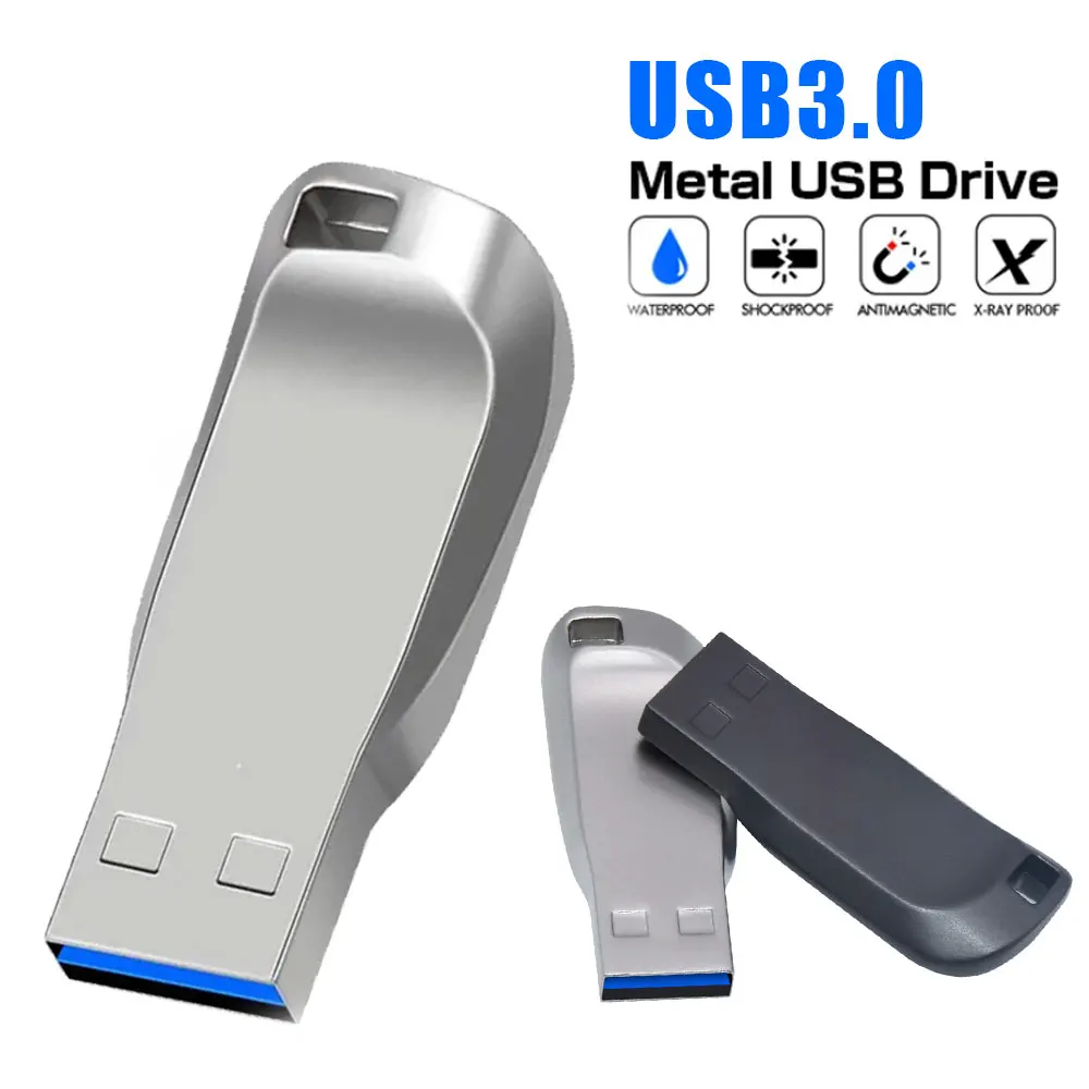 Unidad Flash USB de Metal Original, Pendrive portátil de gran capacidad, 64GB, 128GB, transferencia de alta velocidad, disco U impermeable, 10 unidades por lote, 3,0