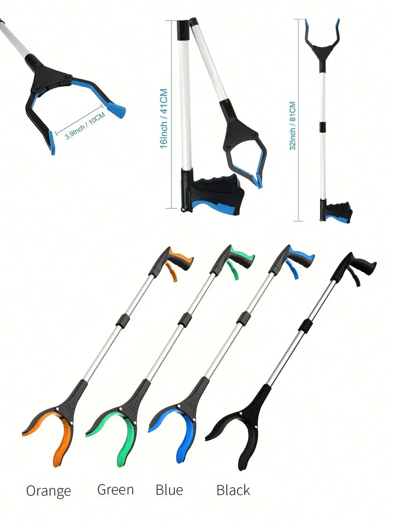 Garbage Picker Grabber, With 360° Rotating Clamp, Lightweight Heavy Duty Grabber For Seniors 32 Inch, Grabber Trash Pickup Tool, Elderly Grab It Reaching Tool, Household Gadgets, Useful Tool, Cleaning Supplies