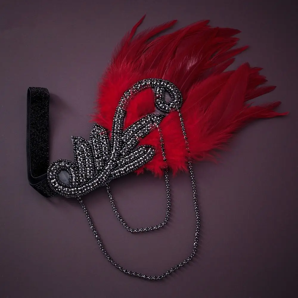 

Crystal Headband Accessories Masquerade Party Hair Accessories Korean Style Headband Feather Headwear Sequin Hair