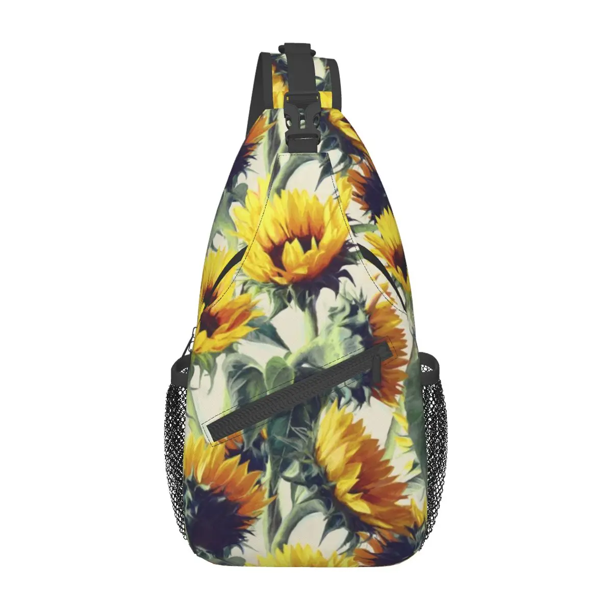 Girasoli Forever Bohemian Crossbody Sling Bag Cool Chest Bag Flowers spalla zaino Daypack escursionismo Outdoor Travel Satchel