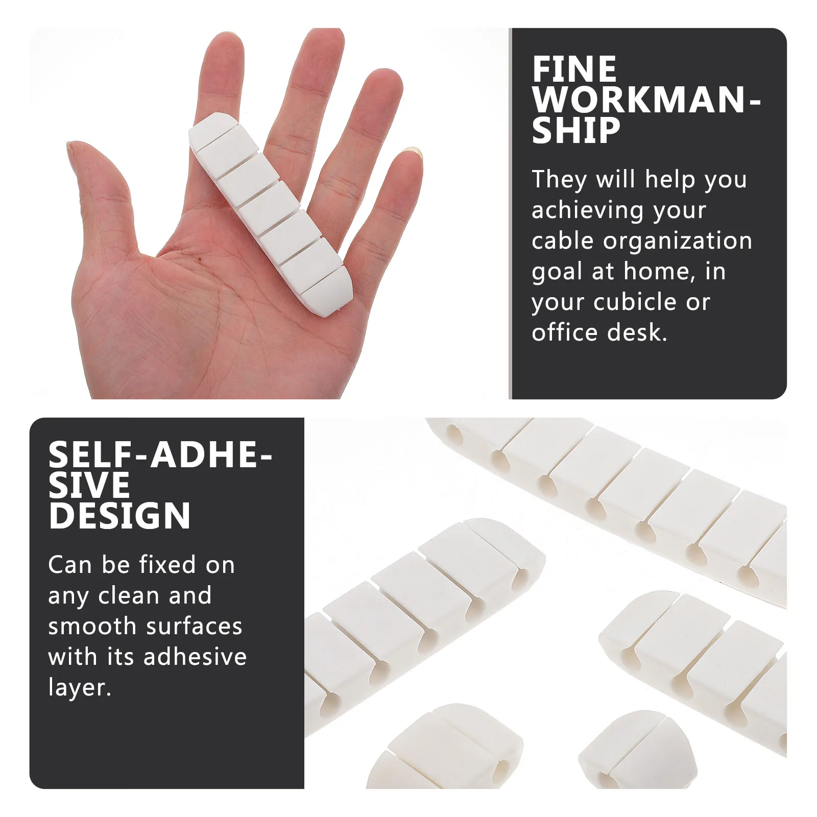 

5Pcs Adhesive Cable Organizer Holder for USB Cord Management Desktop Cable Keeper Compact Wire Organizer Data Cord Clip