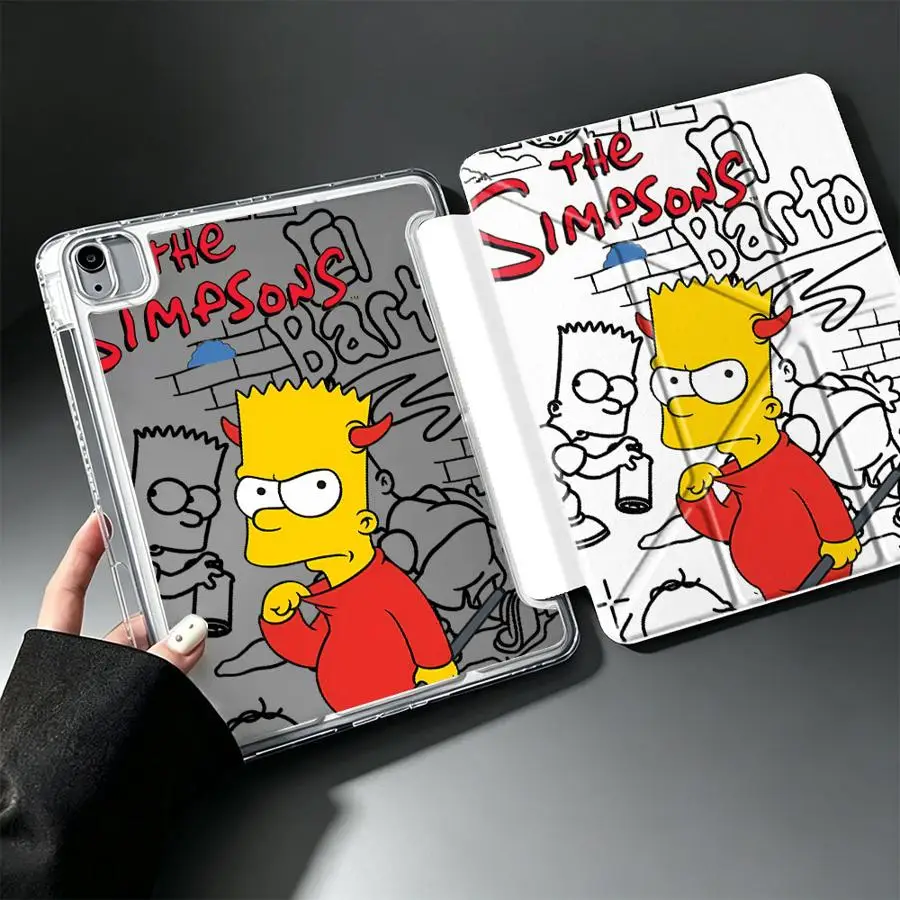 Funny The Simpsons Tablet Case For Samsung Galaxy Tab A11 A9 Plus S8 S10 Lite S9 Plus S7 FE A8 With Pen Slot Cover