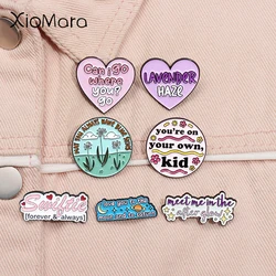 Music Songs Album Enamel Pins Female Singer You're On Your Own Levender Haze Metal Brooches Lapel Badge Fans Jewelry Collection