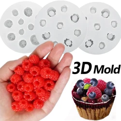 Silicone Molds 3D Strawberry Shape Mould Raspberry Blueberry Form for Candle Making Resuable Chocolate Cake Baking Decoration