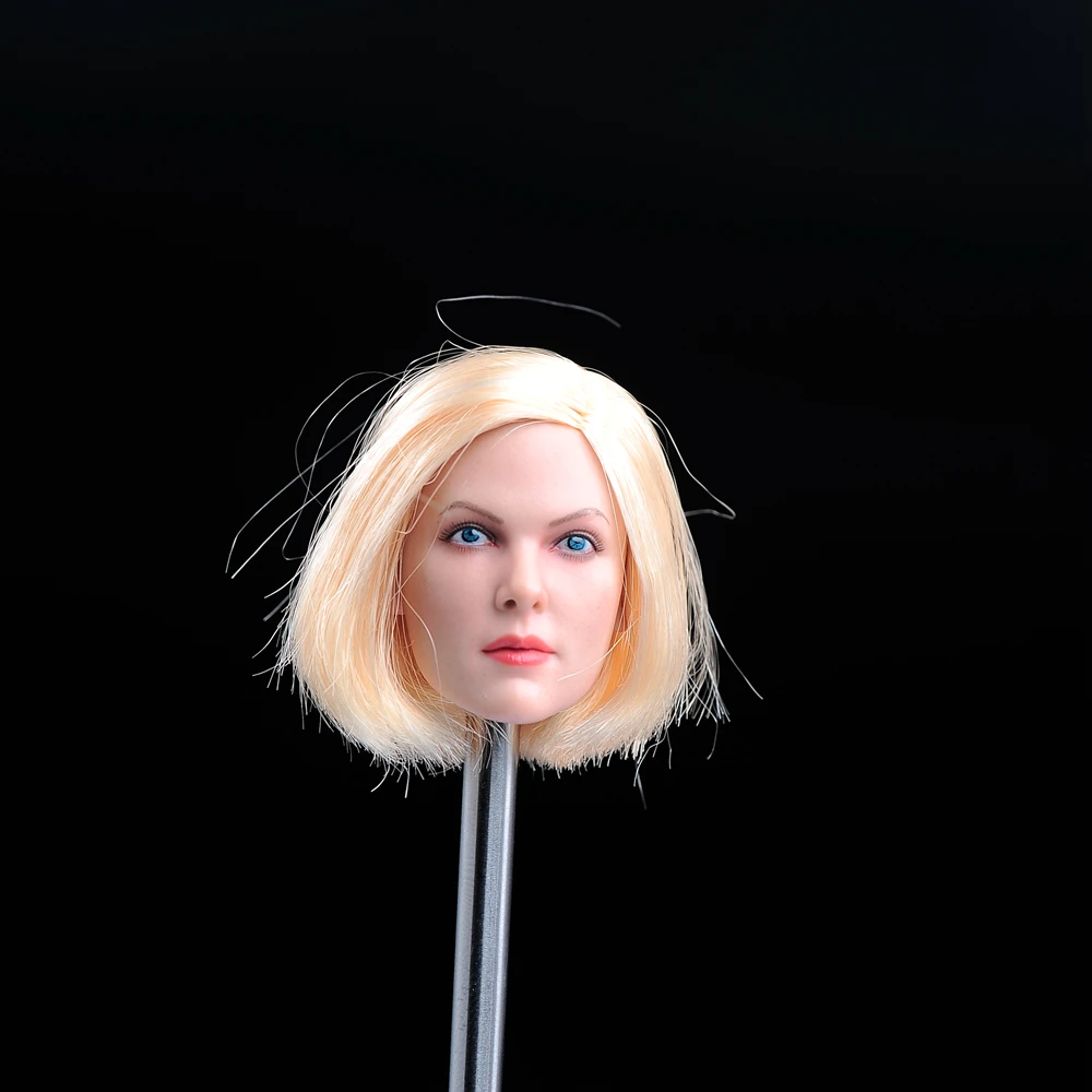 GACTOYS 1/6 White Blone Hair America European Actress Head Carved Model Fit for 12'' TBLeague JIAOU Suntan Action Figure Body